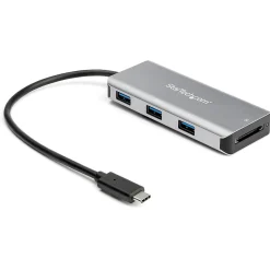 StarTech 3-Port USB-A Hub and SD Card Reader, Gray (HB31C3ASDMB)