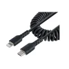 USB-C to Lightning MFi Certified Coiled iPhone Charger Cable, 3 ft., Black (RUSB2CLT1MBC)<StarTech