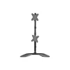 Online StarTech Vertical Dual Monitor Stand, Aluminum Adjustable, Up to 27", Black/Silver (ARMDUOVS)