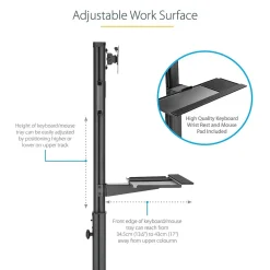 Hot StarTech .com Adjustable Mobile Workstation Cart with Monitor Mount, 50.4