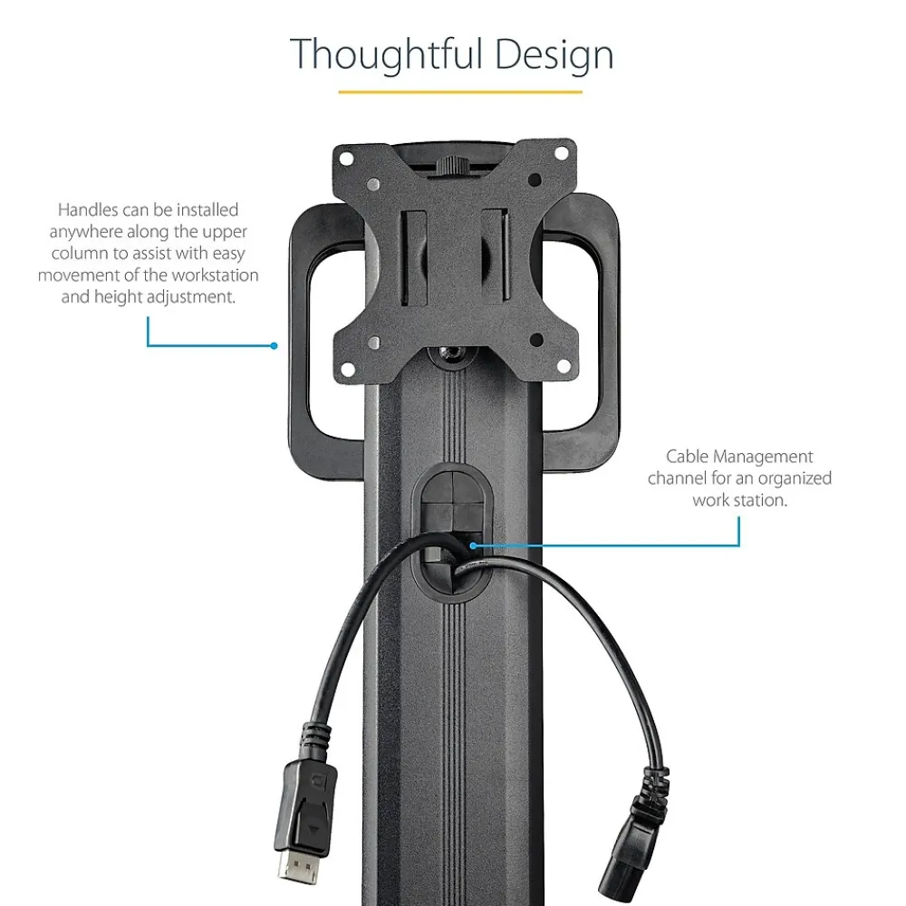 Hot StarTech .com Adjustable Mobile Workstation Cart with Monitor Mount, 50.4" to 63", Black (WKSTNCART)