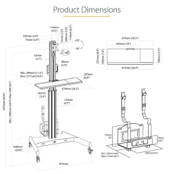 Hot StarTech .com Adjustable Mobile Workstation Cart with Monitor Mount, 50.4