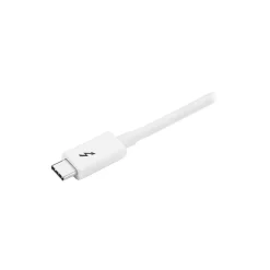 StarTech .com 2m Thunderbolt 3 Cable, 20Gbps, White, Thunderbolt / USB-C / DisplayPort Compatible, Thunderbolt 3 USB-C Cable