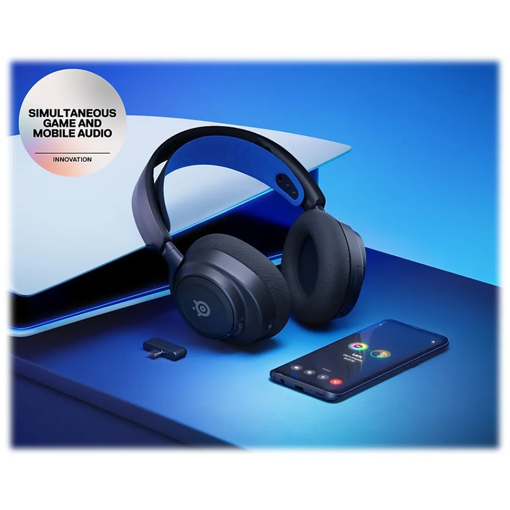 SteelSeries Arctis Nova 7P Wireless Bluetooth Gaming Over-the-Ear Headset, USB-C, Black (61559)
