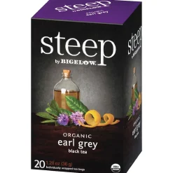 Bigelow Steep by Organic Earl Grey Black Tea, 20 Tea Bags/Box (RCB17700)