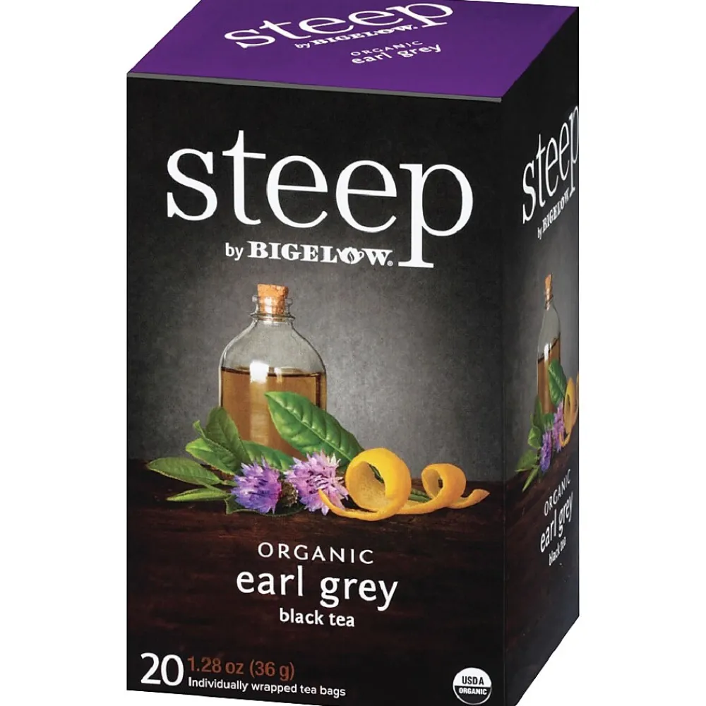 Bigelow Steep by Organic Earl Grey Black Tea, 20 Tea Bags/Box (RCB17700)