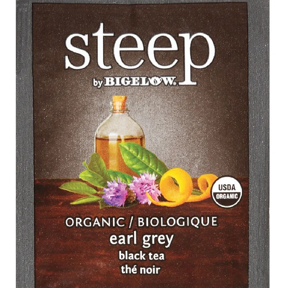 Bigelow Steep by Organic Earl Grey Black Tea, 20 Tea Bags/Box (RCB17700)