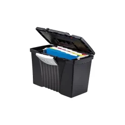 File Storage|Storex File Storage Box with Organizer Lid, Letter/Legal Size, Black (61510U01C)