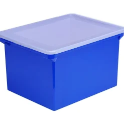 File Storage|Storex Plastic Locking File Tote, Letter/Legal, Blue (STX61554U01C)