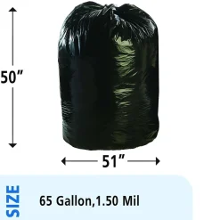65 Gallon Industrial Trash Bag, 51" x 50", 1.5 mil, Brown, 100 Bags/Box (STOT5051B15)<Stout Outlet