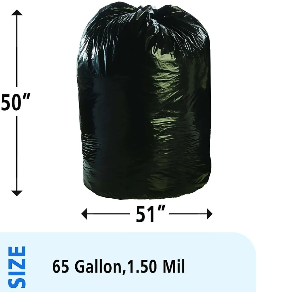 65 Gallon Industrial Trash Bag, 51" x 50", 1.5 mil, Brown, 100 Bags/Box (STOT5051B15)<Stout Outlet