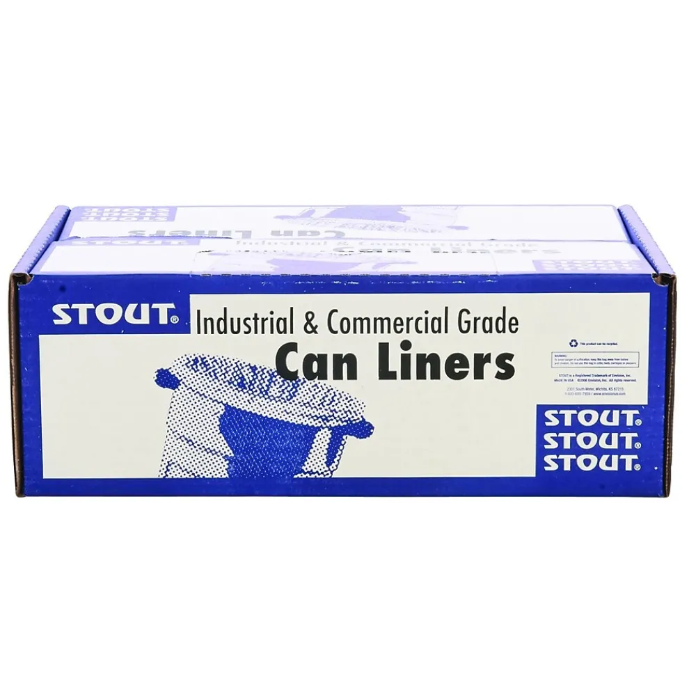 65 Gallon Industrial Trash Bag, 51" x 50", 1.5 mil, Brown, 100 Bags/Box (STOT5051B15)<Stout Outlet