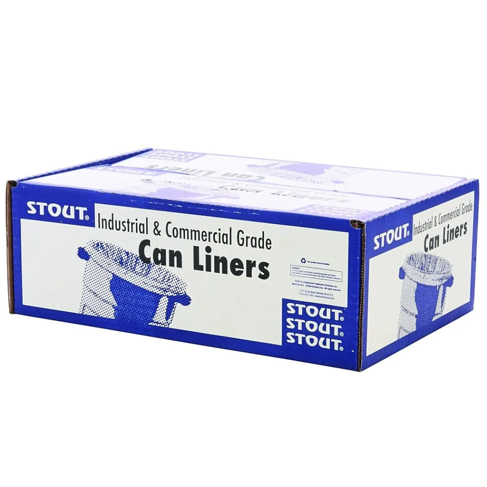 65 Gallon Industrial Trash Bag, 51" x 50", 1.5 mil, Brown, 100 Bags/Box (STOT5051B15)<Stout Outlet