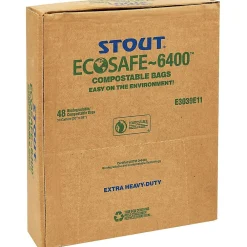 EcoSafe-6400 64 Gallon Compostable Industrial Trash Bag, 48