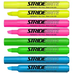 Highlighters|Stride Brite Tank Highlighters, Chisel Tip, Assorted Colors, 12/Pack (42012)