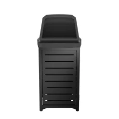 Metal Outdoor Trash Can with Resin Chute Lid, 30 Gallon, Black (MTCSQ305)<Suncast Commercial Online