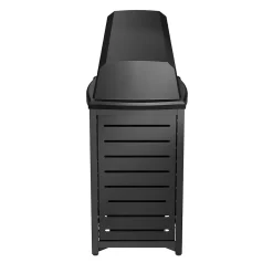 Metal Outdoor Trash Can with Resin Chute Lid, 30 Gallon, Black (MTCSQ305)<Suncast Commercial Online