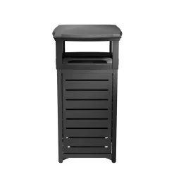Metal Outdoor Trash Can with 2-Way Lid, 30 Gallon, Black (MTCSQ300)<Suncast Commercial Online
