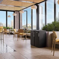 Metal Square Trash Can with Open Lid, 24 Gallon (MTCSQ240)<Suncast Commercial Outlet