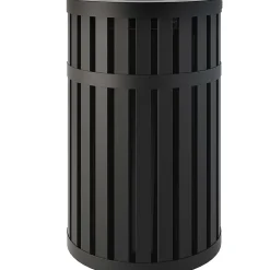 Steel Trash Can, 45 Gallon, Black (MTCRND4500)<Suncast Commercial Online