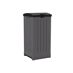 Resin Trash Can with Lid, 39 Gallon, Peppercorn and Black (GH3900)<Suncast Online