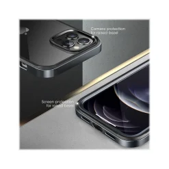 SUPCASE Unicorn Beetle Black Edge with Screen Protector Clear Case for iPhone 13 Pro (SUP-iPhone2021Pro-6.1-EdgePro-SP-Black)