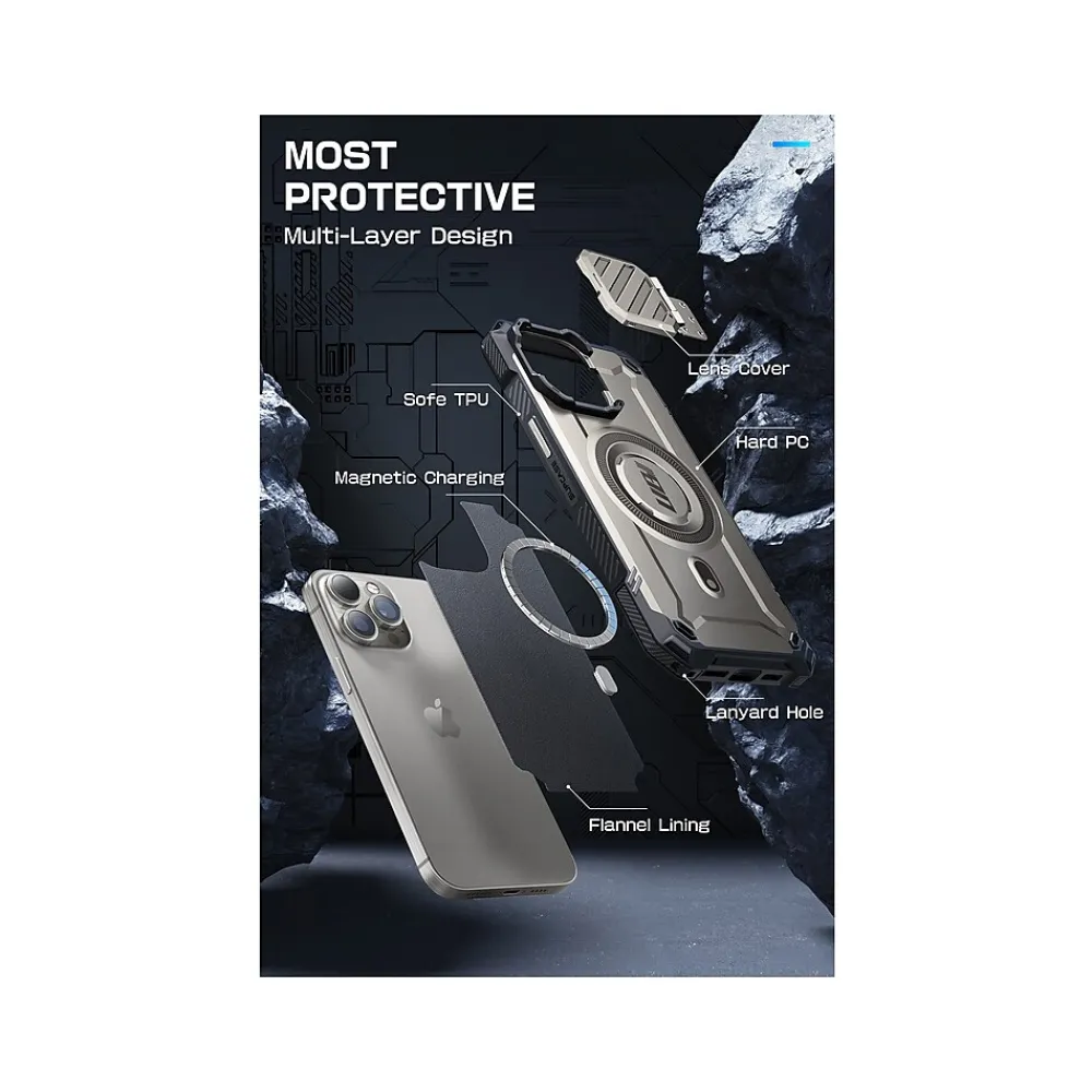 SUPCASE Unicorn Beetle MAG XT MagSafe Rugged Case for iPhone 15 Pro Max, Shock-Absorbing, Titan Gray