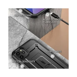 SUPCASE Unicorn Beetle Pro MagSafe Rugged Case for iPhone 12/12 Pro, Shock Absorbing, Black (SUP-iPhone2020-6.1-UBPro-SP-Black)