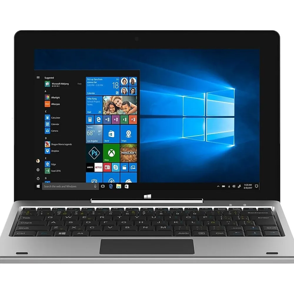 Sonic10 10.1" Tablet with Detachable Keyboard, WiFi, 64GB Storage, Windows 11, Silver (SC-5032WKB)<Supersonic Best