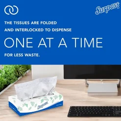 Standard Facial Tissue, 2-Ply, 100 Sheets/Box, 30 Boxes/Pack (21340)<Surpass Clearance