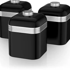 Salton Swan Retro Storage Ware, 1L Set of 3 Canisters (SWKA1020BN)