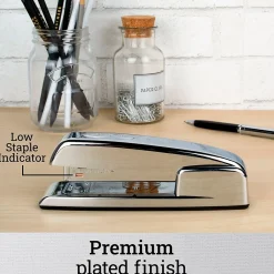 Staplers|Swingline 747 Desktop Stapler, 25-Sheet Capacity, Chrome (74720)