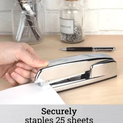 Staplers|Swingline 747 Desktop Stapler, 25-Sheet Capacity, Chrome (74720)
