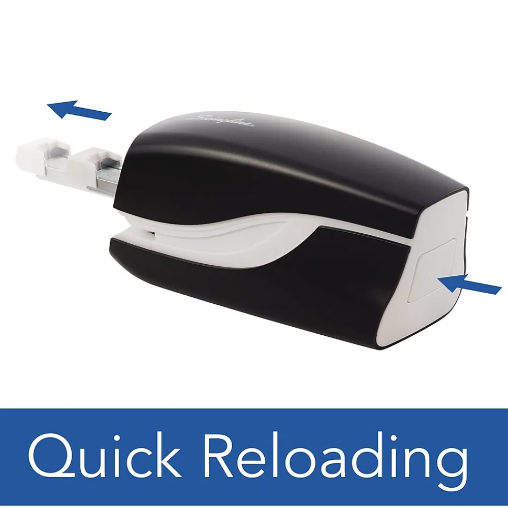 Staplers|Swingline Breeze Stapler, 20 Sheet Capacity, Black/White (42131)