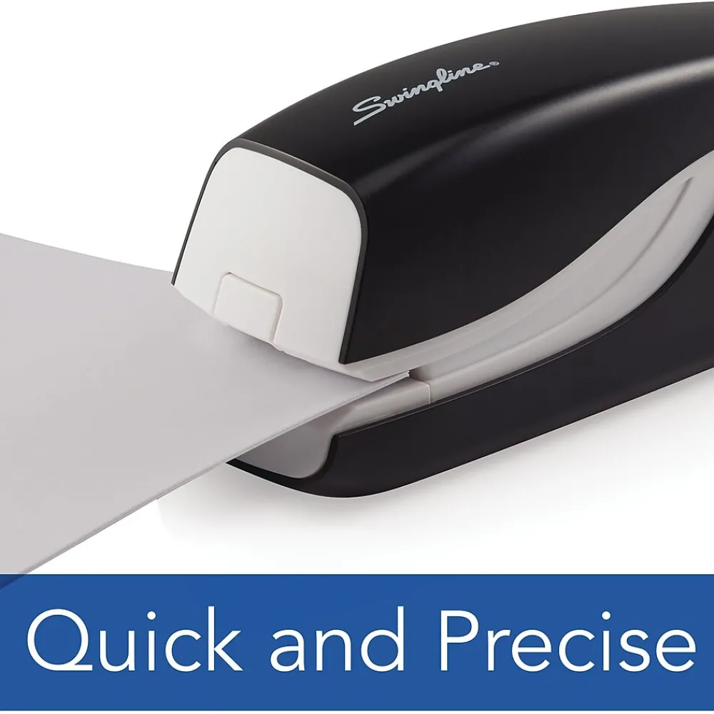Staplers|Swingline Breeze Stapler, 20 Sheet Capacity, Black/White (42131)