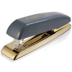 Staplers|Swingline Durable Desktop Stapler, 20-Sheet Capacity, Gray/Gold (64703)