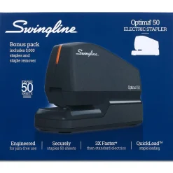 Staplers|Swingline Optima 50 Electric Desktop Stapler, 50-Sheet Capacity, Staples Included, Black (48209)