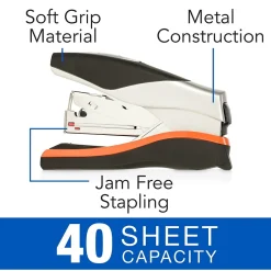 Staplers|Swingline ® Optima® Compact Low Force Stapler, 40 Sheet Capacity, Black/Silver (87842)