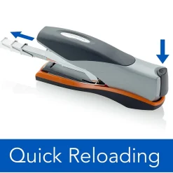 Staplers|Swingline Optima Desk Stapler, 40 Sheet Capacity, Silver/Black (87845)