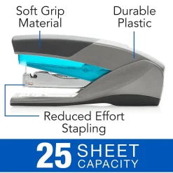 Staplers|Swingline Optima Stapler, 25 Sheet Capacity, Blue/Gray (66404)