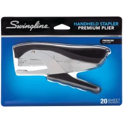 Staplers|Swingline Premium Soft Grip Hand Stapler, Heavy Use, 20 Sheet Capacity, Black (29950)