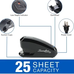 Staplers|Swingline Speed Pro™ Electric Stapler Value Pack (Premium Staples & Staple Remover Included), 25 Sheet Capacity, Black (42140)
