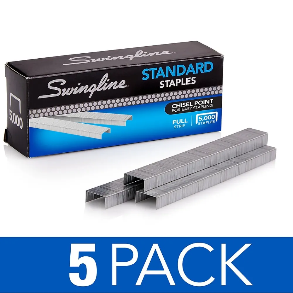 Staples|Swingline Standard Staples, 0.25 Leg Length, 5000 Staples/Box, 5 Box/Pack (S7035101S)