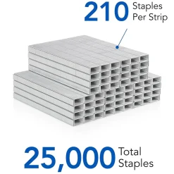 Staples|Swingline Standard Staples, 0.25 Leg Length, 5000 Staples/Box, 5 Box/Pack (S7035101S)