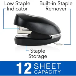 Staplers|Swingline Tot Mini Stapler, 12-Sheet Capacity, Black (SWI79171)
