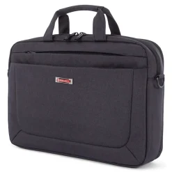 Cadence Polyester Two Section Briefcase, Charcoal (EXB1009SMCH)<Swiss Mobility Sale