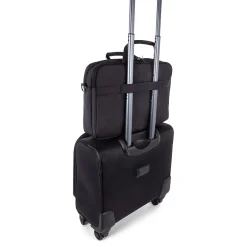 Cadence Polyester Two Section Briefcase, Charcoal (EXB1009SMCH)<Swiss Mobility Sale