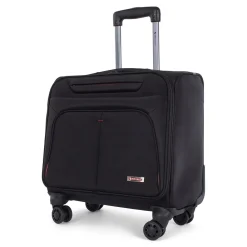 Polyester Business Case On Wheels, Black (BZCW1003SMBK)<Swiss Mobility Best
