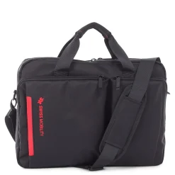 Stride Polyester Executive Briefcase, Black (EXB1020SMBK)<Swiss Mobility