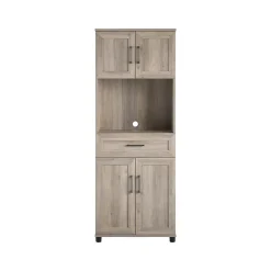 Storage Cabinets*System Build Dwyer 70" Tall Coffee Bar with 4 Shelves, Gray Oak (6383337COM)
